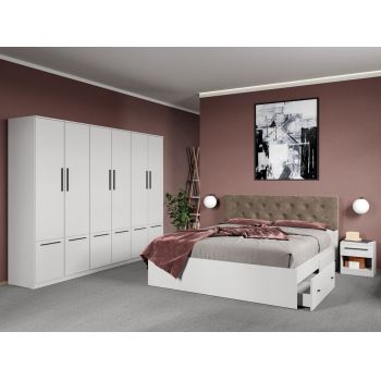 Set dormitor complet Alb - Madrid - C57 ieftin