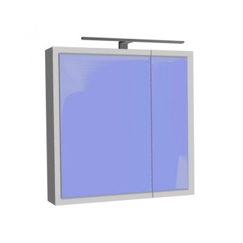Dulap cu oglinda, 2 usi, iluminare LED, Kolpasan, Blanche, 70 cm, alb ieftin