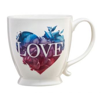 Cana model inima multicolora Love Letters, Ambition, 480 ml, portelan, multicolor ieftin