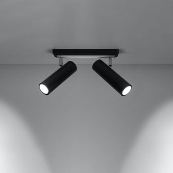 Plafonieră neagră 6x30 cm Mira – Nice Lamps ieftina