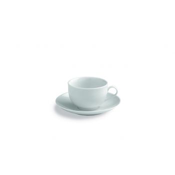 Set 6 cesti de ceai cu farfurie Metropolis, Tognana Porcellane, 260 ml, portelan, alb ieftin