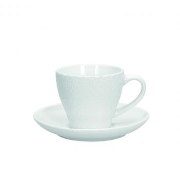 Set 6 cesti de ceai cu farfurie Olimpia, Tognana Porcellane, 210 ml, portelan New Bone China, alb ieftin