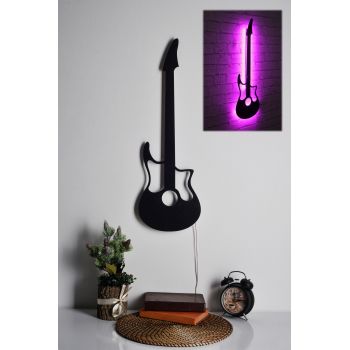 Iluminat decorativ LED Guitar, Roz, 22 x 68 cm