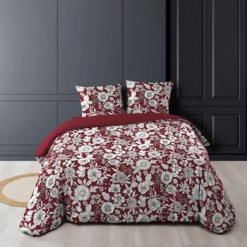 Lenjerie de pat roșie/albă din bumbac pentru pat dublu/extinsă 240x220 cm Milady – douceur d'intérieur ieftina