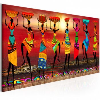 Tablou - African Women Dancing 150x50 cm ieftin