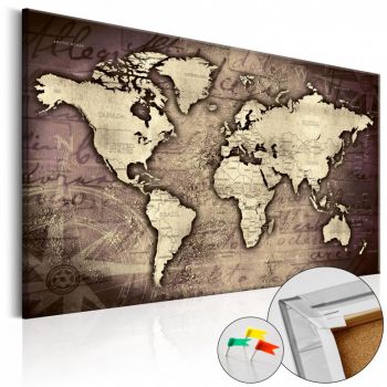 Tablou din plută - Precious World [Cork Map] 90x60 cm
