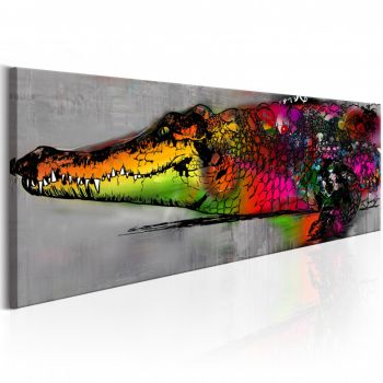 Tablou - Colourful Alligator 120x40 cm ieftin