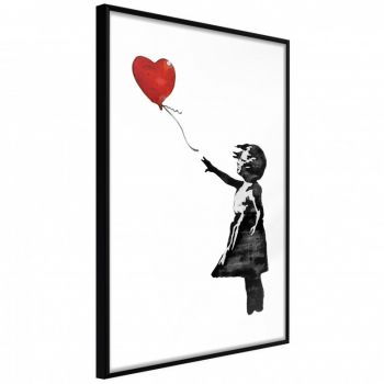 Poster - Banksy: Girl with Balloon II, cu Ramă neagră, 20x30 cm la reducere