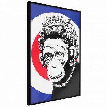 Poster - Banksy: Monkey Queen, cu Ramă neagră, 40x60 cm la reducere