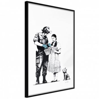 Poster - Banksy: Stop and Search , cu Ramă neagră, 30x45 cm