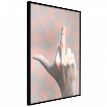 Poster - Middle Finger, cu Ramă neagră, 30x45 cm la reducere