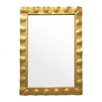 Oglinda decorativa Fezco, Pakoworld, 72x102 cm, metal/sticla, auriu