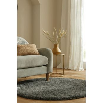 Covor Feather Soft CHARCOAL 133X133 cm, rotund, Flair Rugs