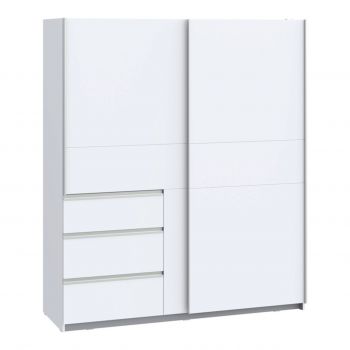 Dulap pentru haine Gotion, Pakoworld, cu 2 usi, 170.5x61x200.5 cm, PAL/aluminiu, alb