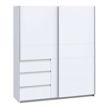 Dulap pentru haine Gotion, Pakoworld, cu 2 usi, 200x61x200.5 cm, PAL/aluminiu, alb