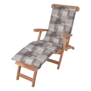 Pernă de scaun de grădină gri pentru șezlong 52x170 cm Stoke - Sun Garden