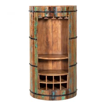 Suport pentru vinuri din lemn reciclat în culoare naturală pentru 8 sticle, 60x115 cm Kaveri - Interia Home & Living ieftin