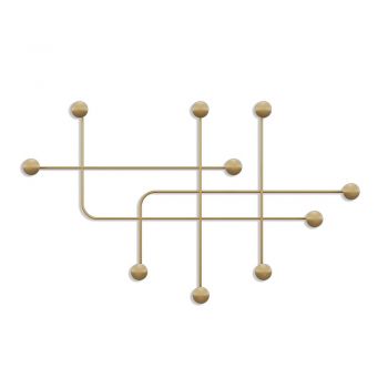 Cuier de perete auriu din metal Dama – Kalune Design ieftin